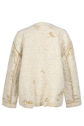 ACID KNIT CARDIGAN / ECRU MUSTARD