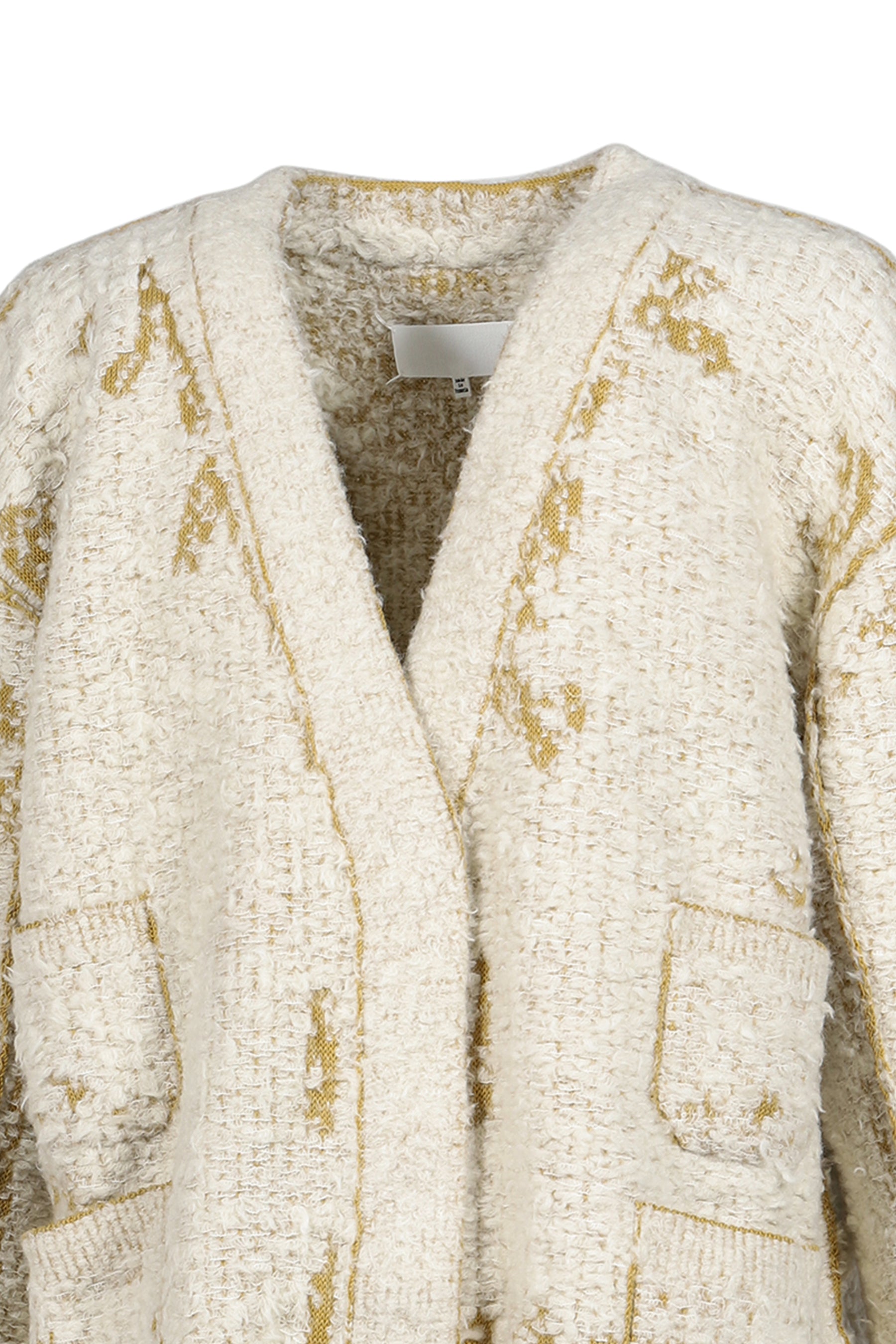 ACID KNIT CARDIGAN / ECRU MUSTARD