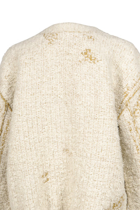 ACID KNIT CARDIGAN / ECRU MUSTARD