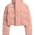 FAUX SUEDE SHORT HOODED DOWN / PINK