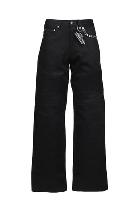 WIDE LEG BIKER JEAN / BLK