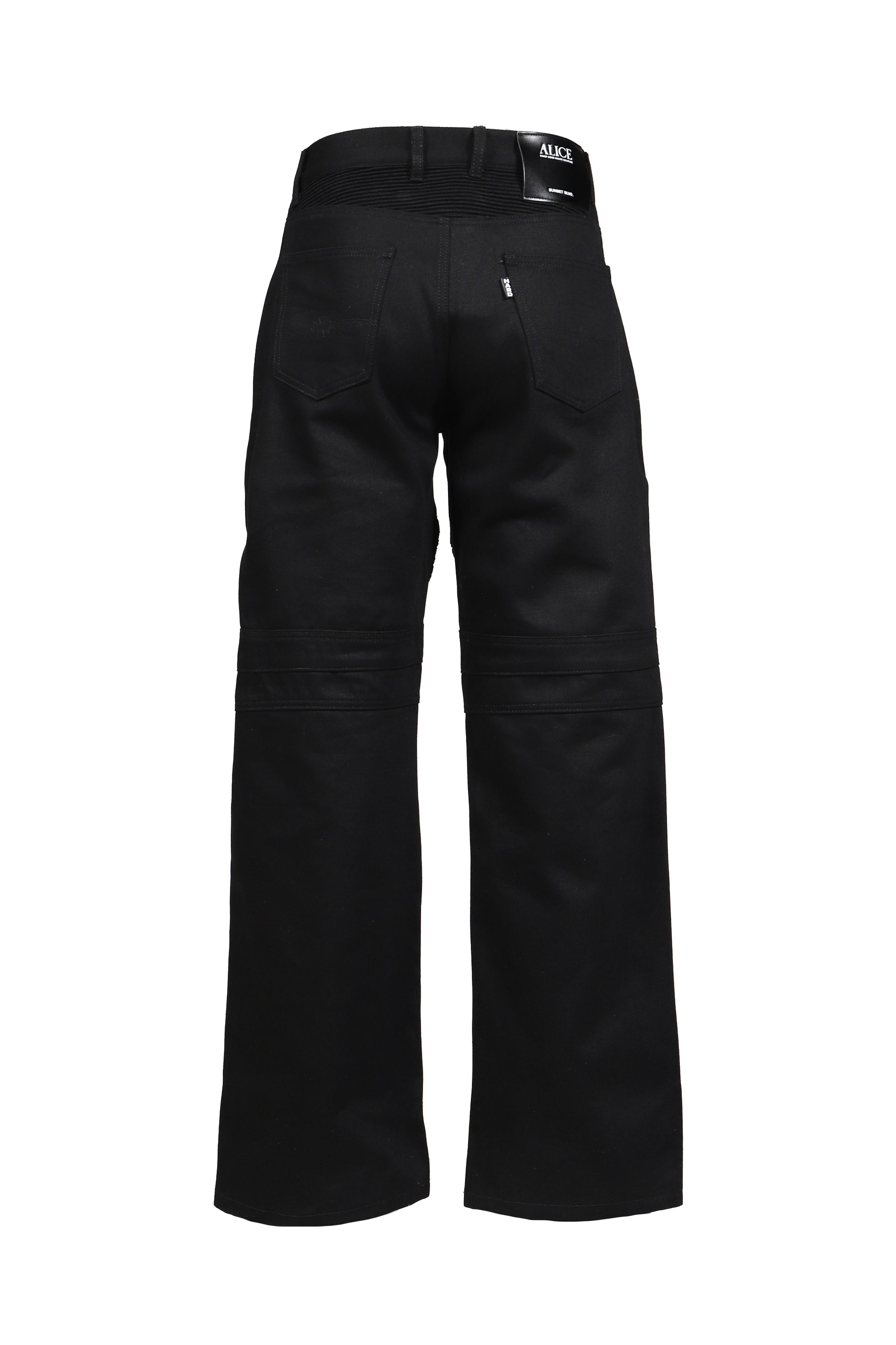 WIDE LEG BIKER JEAN / BLK