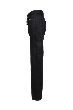 WIDE LEG BIKER JEAN / BLK