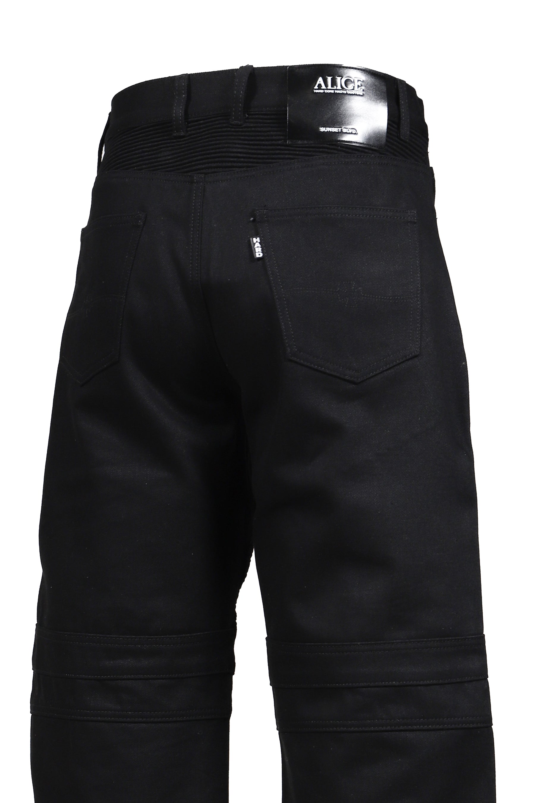 WIDE LEG BIKER JEAN / BLK