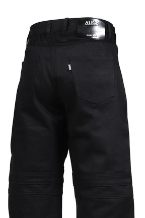 WIDE LEG BIKER JEAN / BLK