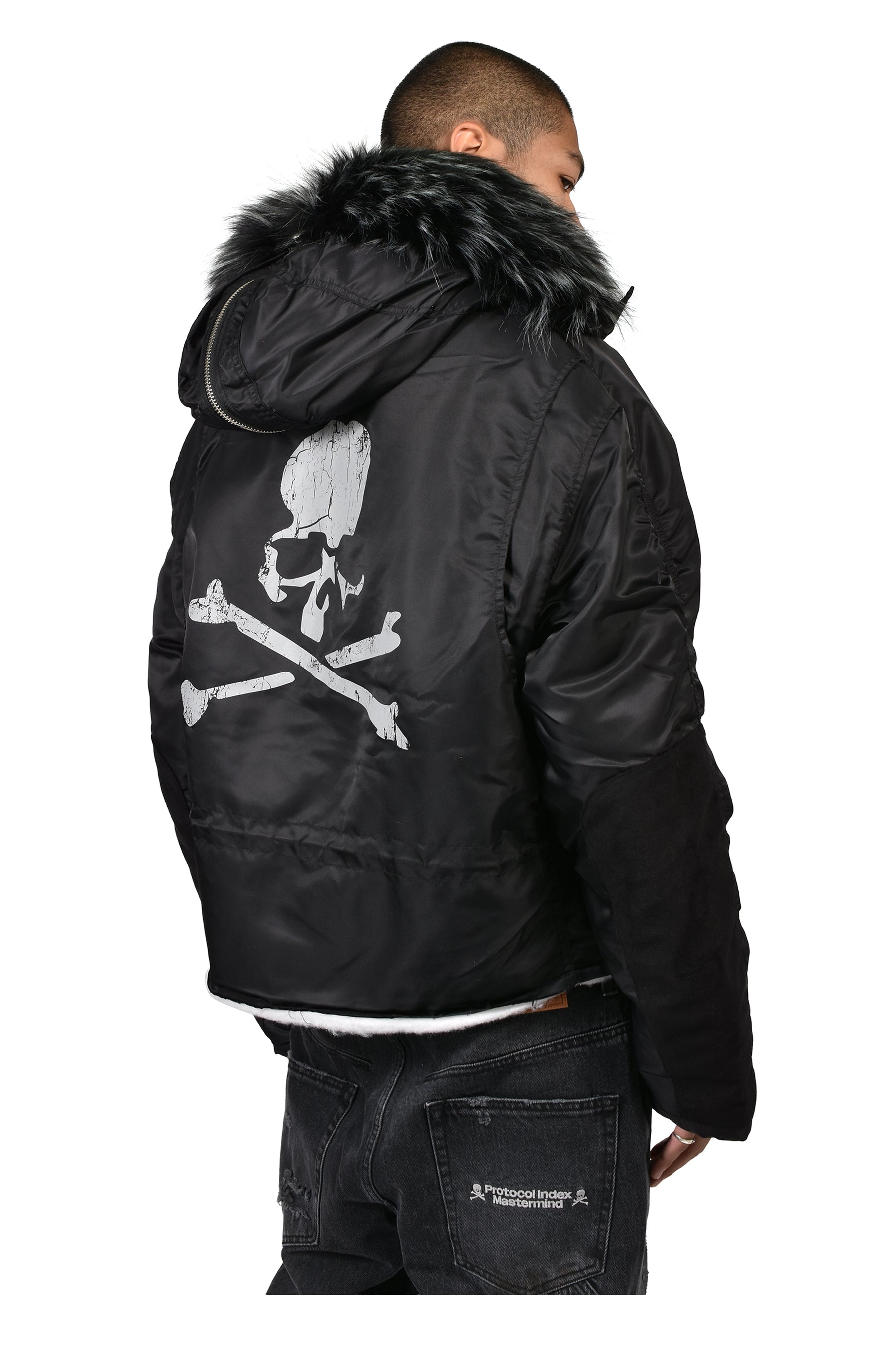 DECONSTRUCTED FUR N3B JACKET / BLK