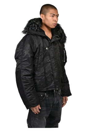 DECONSTRUCTED FUR N3B JACKET / BLK