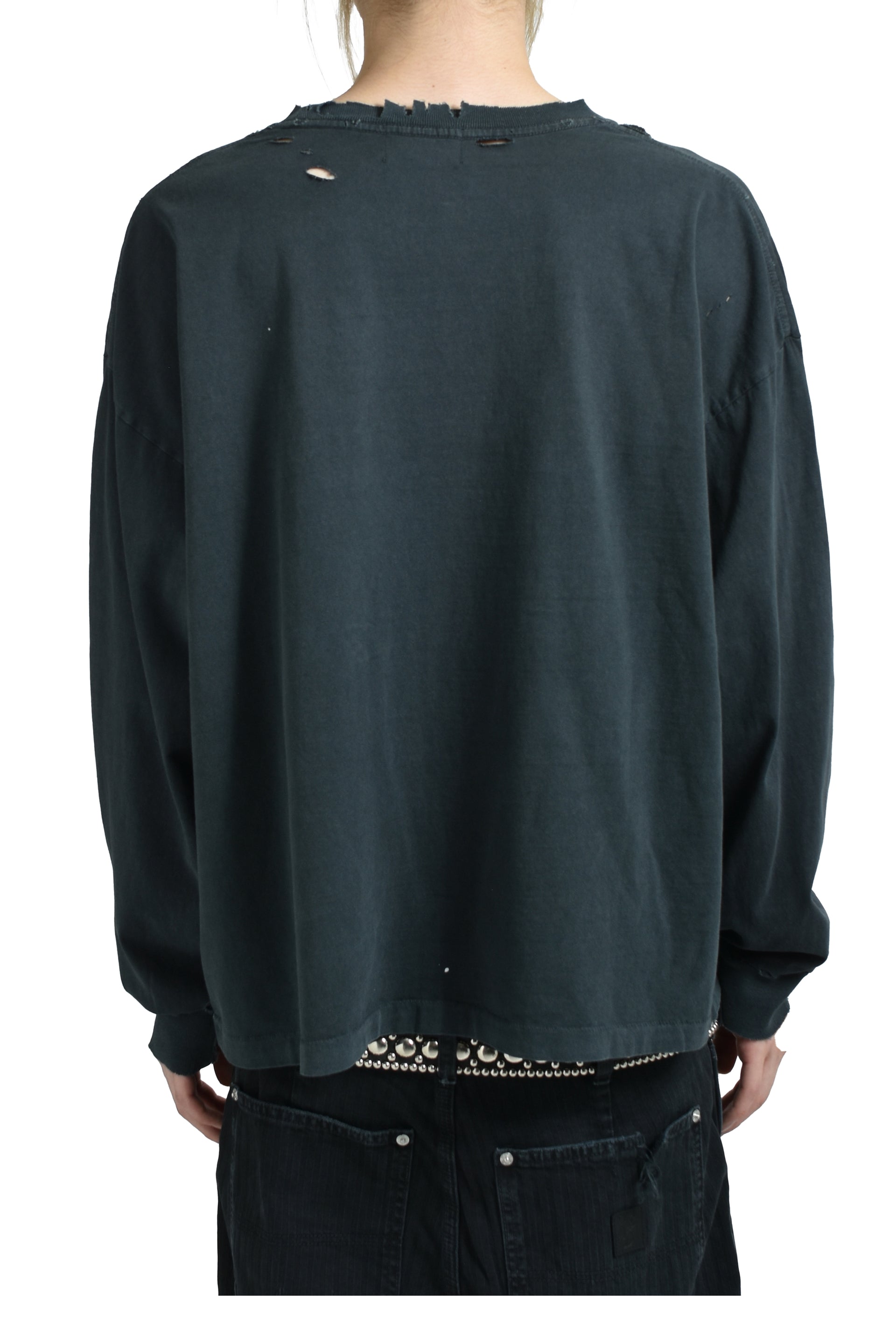 CLASSIC LOGO LS T-SHIRT / L.WASHED BLK