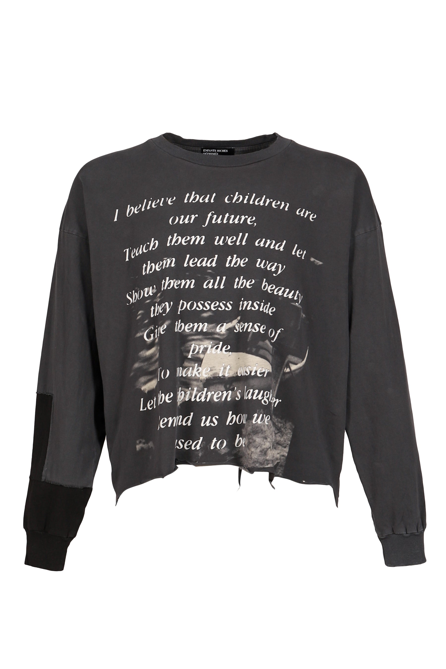 THE GREATEST LOVE OF ALL LS T-SHIRT / THRASHED BLK