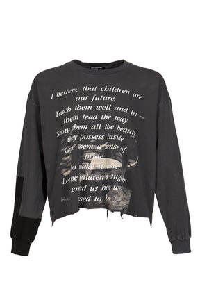 THE GREATEST LOVE OF ALL LS T-SHIRT / THRASHED BLK