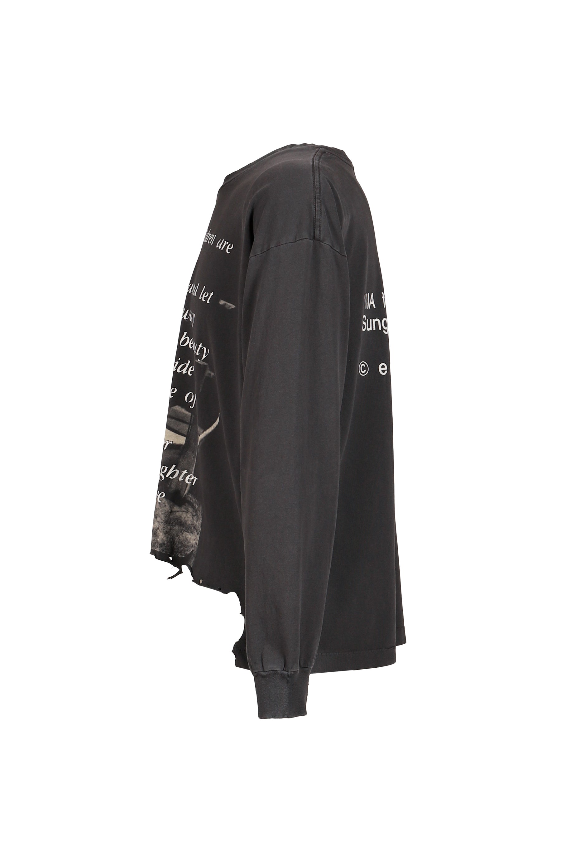THE GREATEST LOVE OF ALL LS T-SHIRT / THRASHED BLK