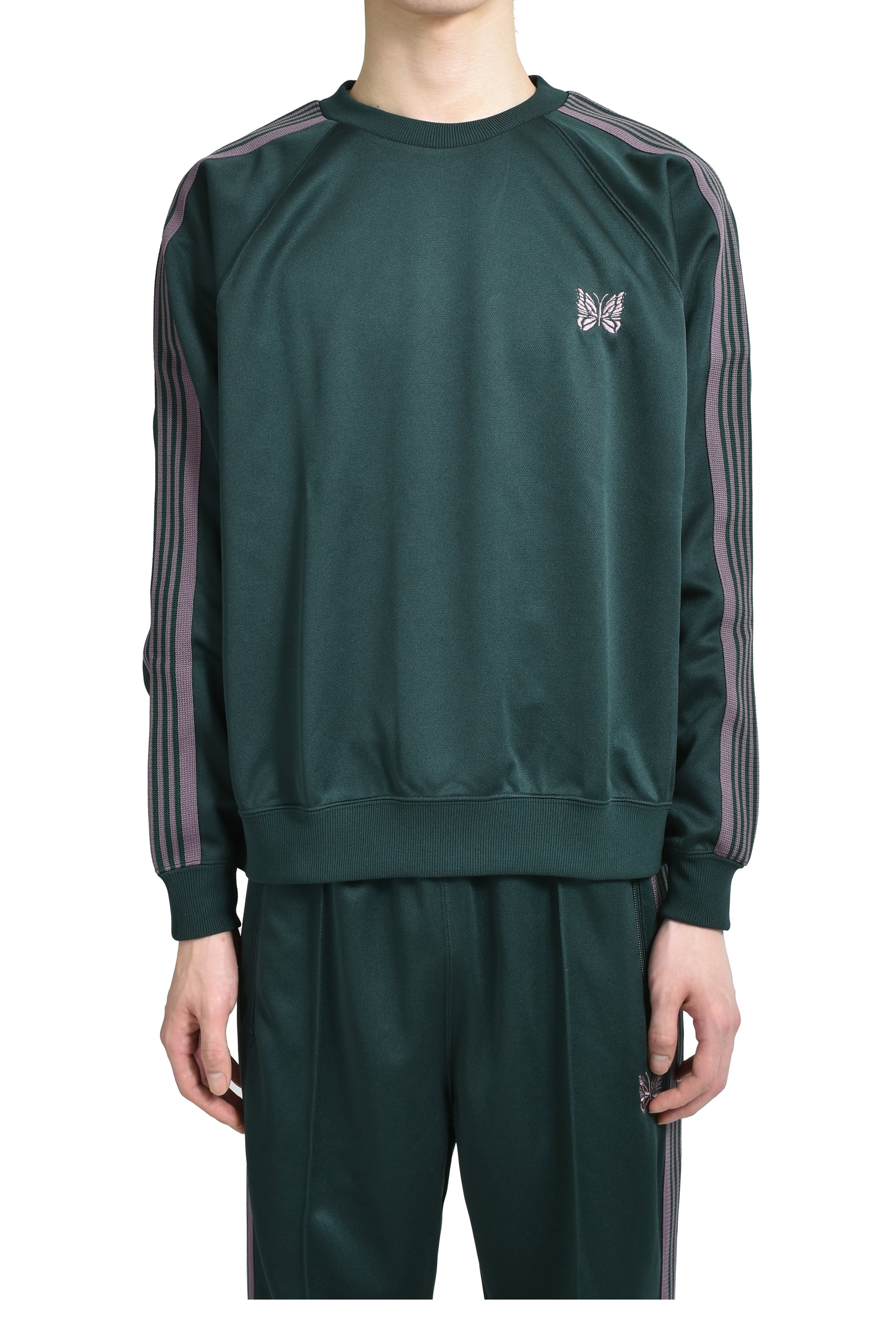 TRACK CREW NECK SHIRT - POLY SMOOTH / GRN