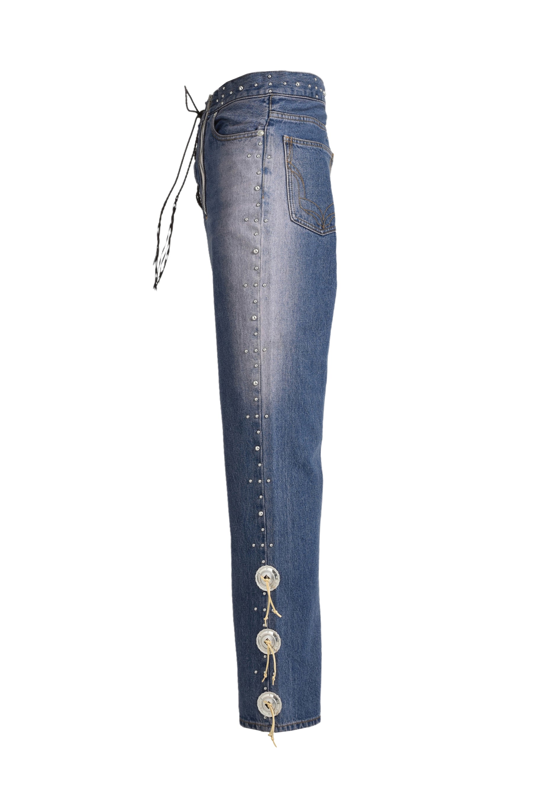 WESTERN STUDS DENIM PANTS / SKY IND