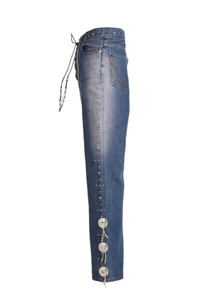 WESTERN STUDS DENIM PANTS / SKY IND