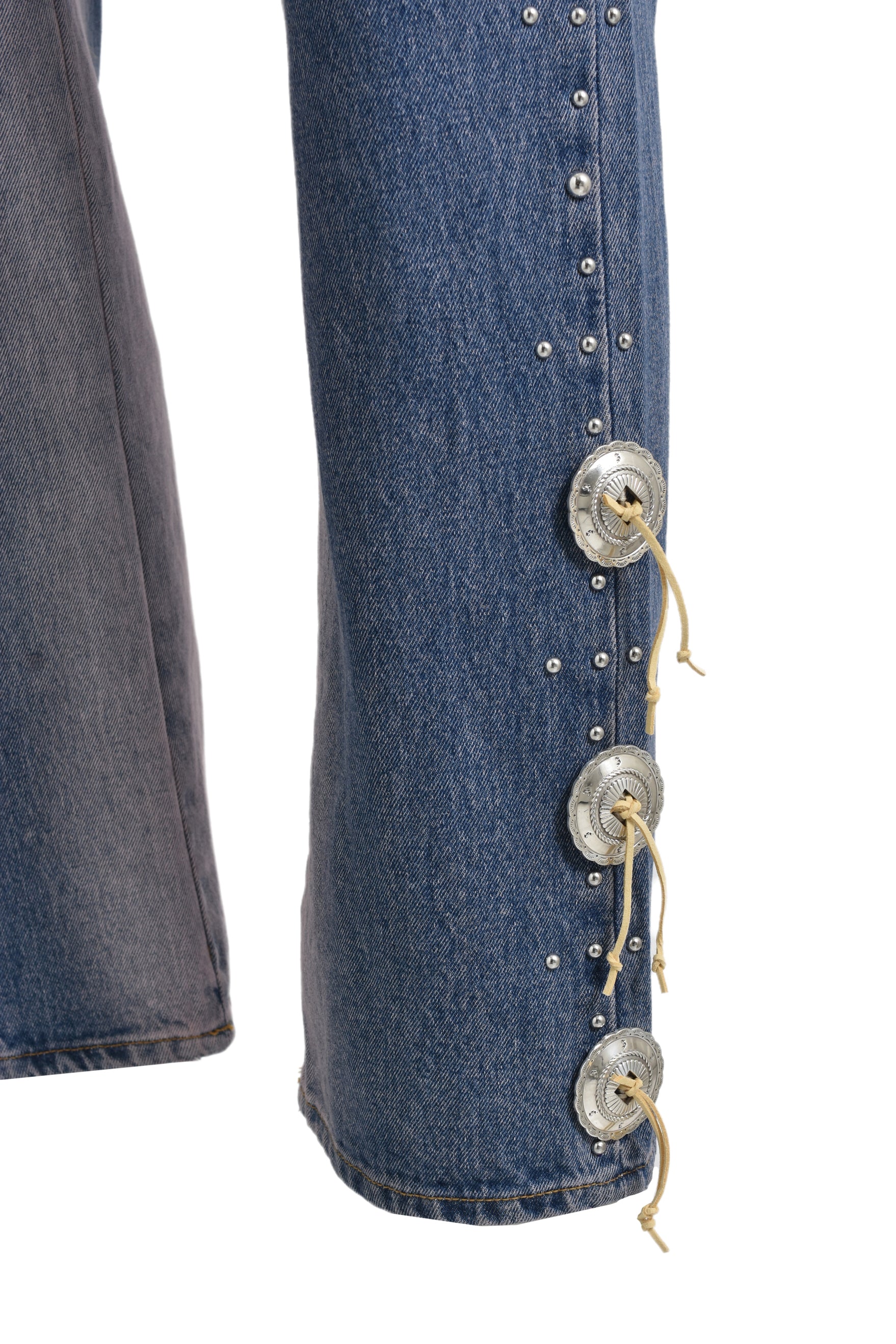 WESTERN STUDS DENIM PANTS / SKY IND