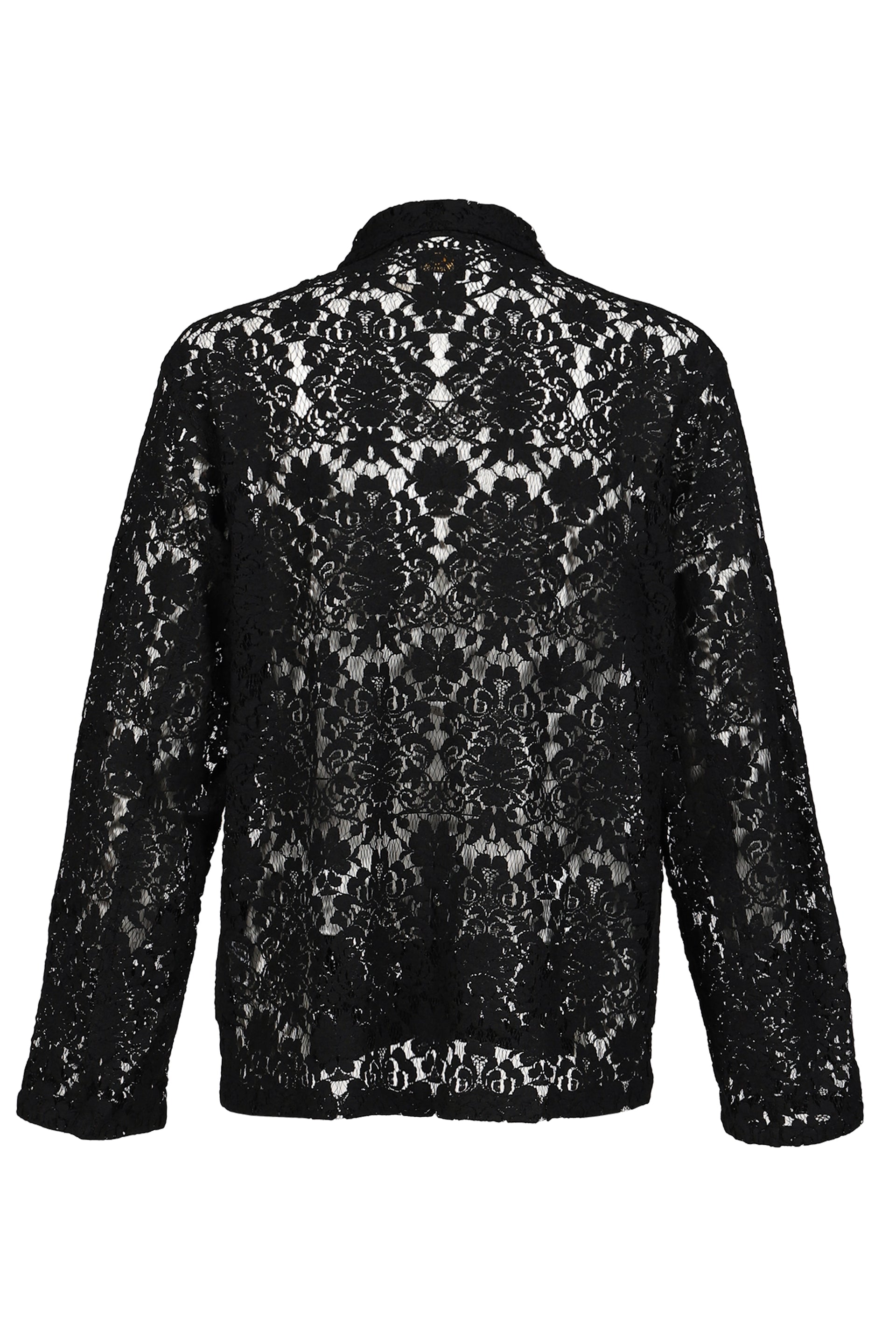 WIDESPREAD COLLAR SHIRT - RASCHEL LACE / BLK