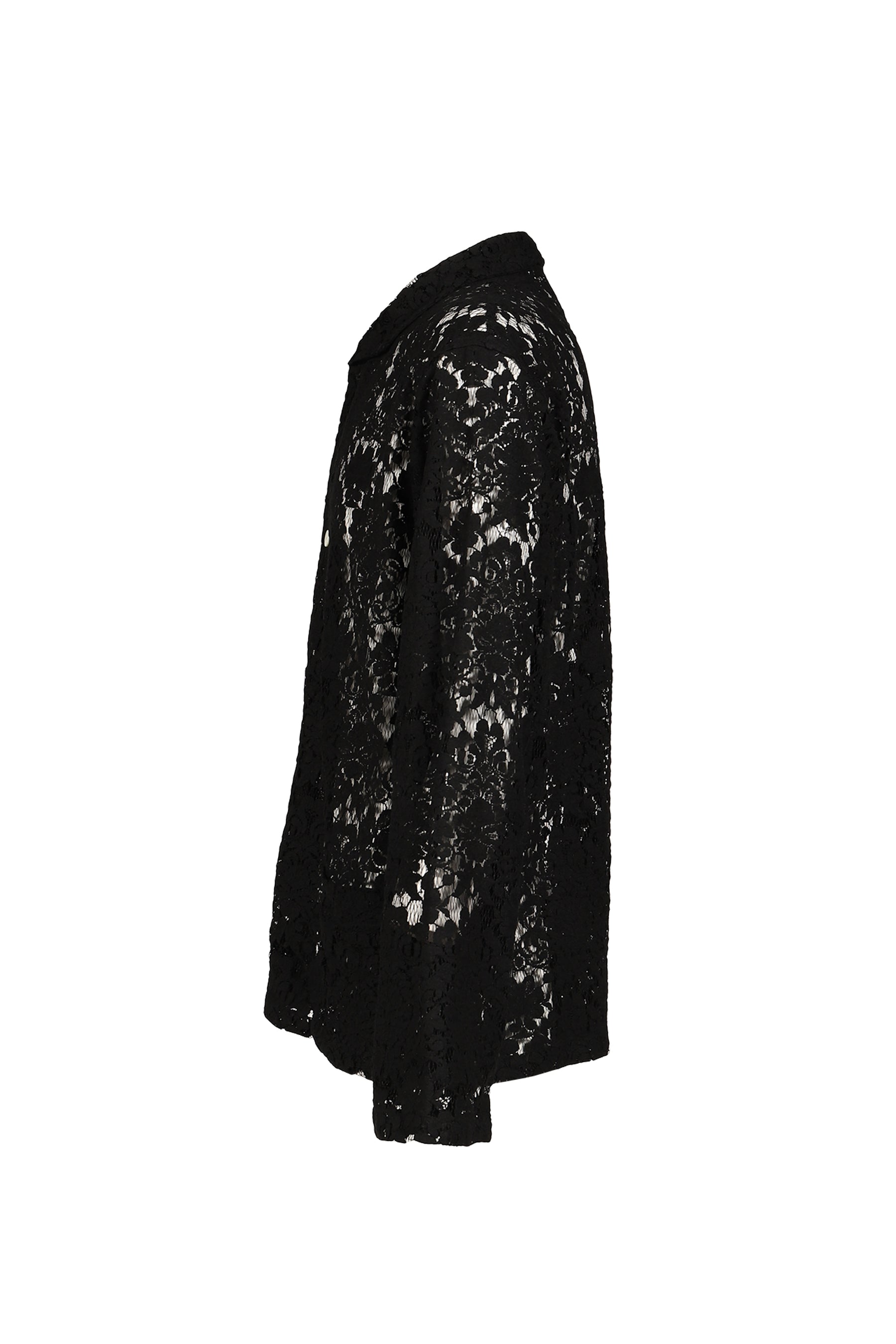 WIDESPREAD COLLAR SHIRT - RASCHEL LACE / BLK