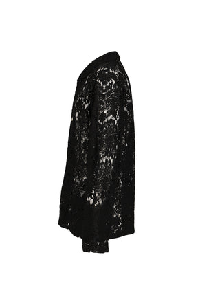WIDESPREAD COLLAR SHIRT - RASCHEL LACE / BLK