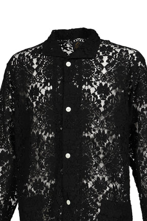 WIDESPREAD COLLAR SHIRT - RASCHEL LACE / BLK