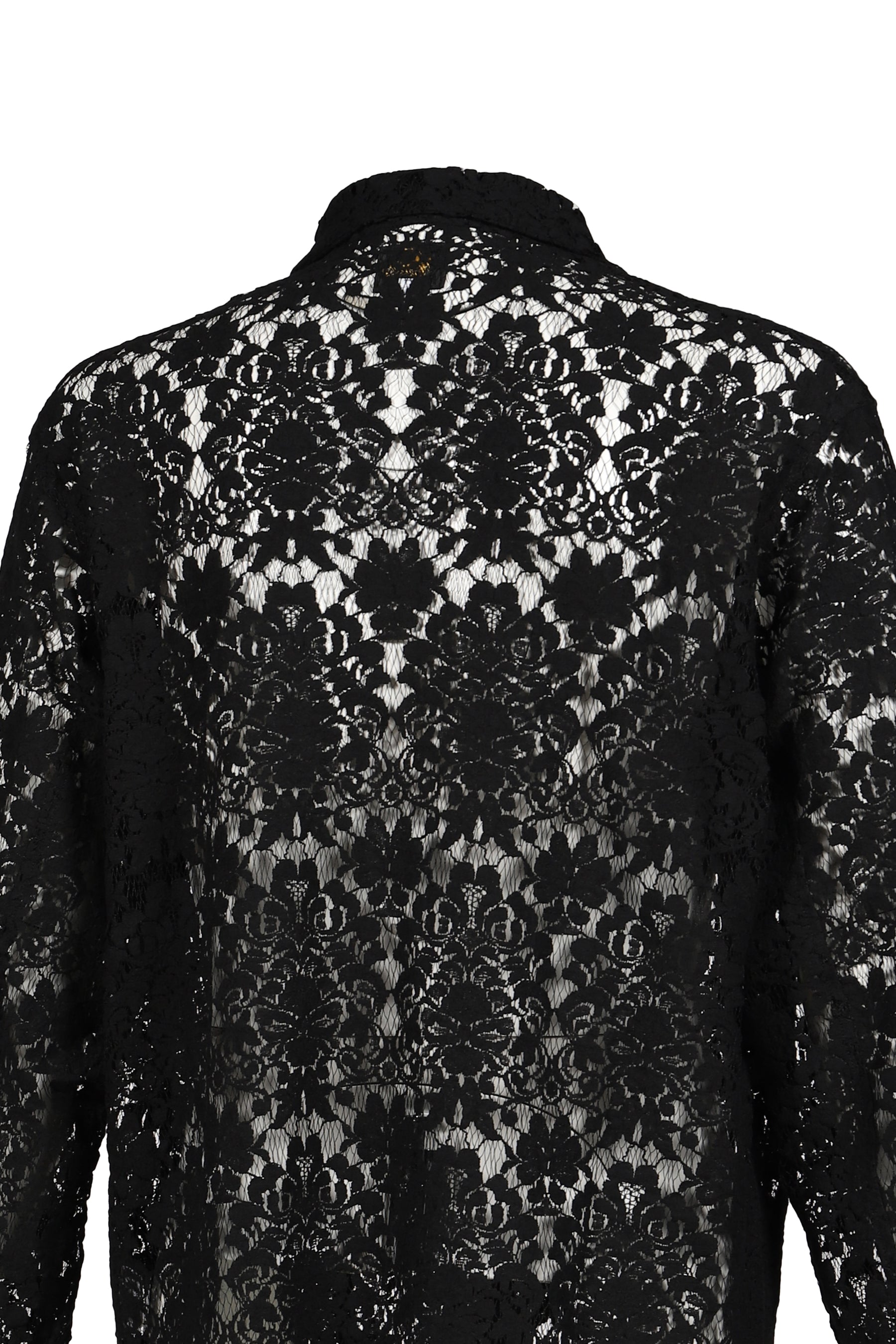 WIDESPREAD COLLAR SHIRT - RASCHEL LACE / BLK