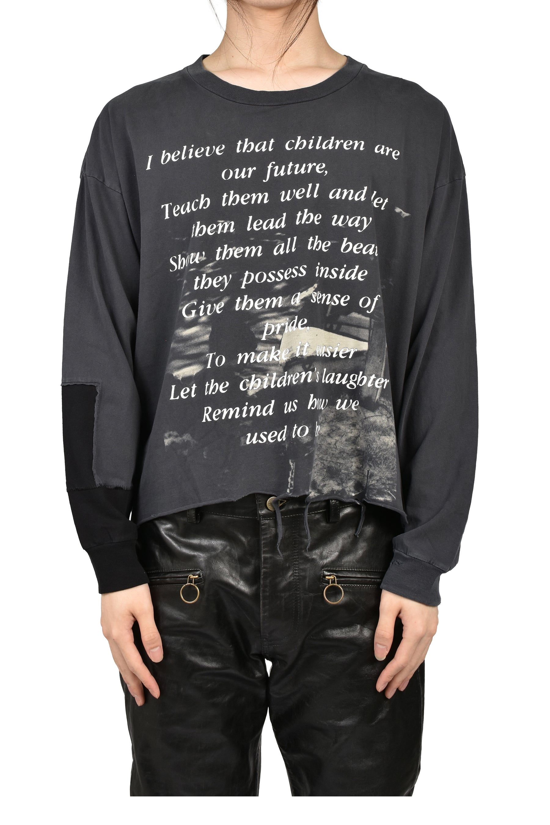 THE GREATEST LOVE OF ALL LS T-SHIRT / THRASHED BLK