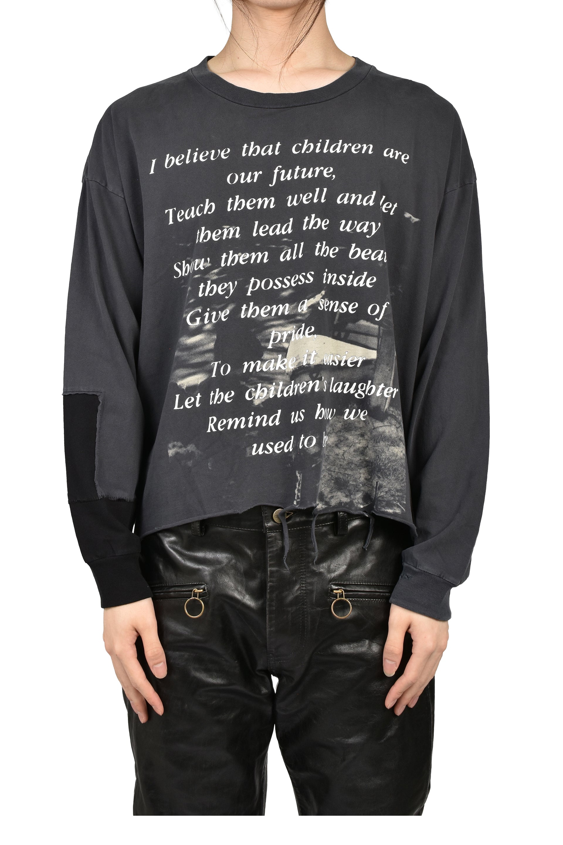 THE GREATEST LOVE OF ALL LS T-SHIRT / THRASHED BLK