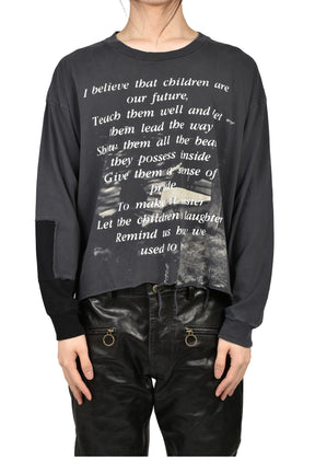 THE GREATEST LOVE OF ALL LS T-SHIRT / THRASHED BLK