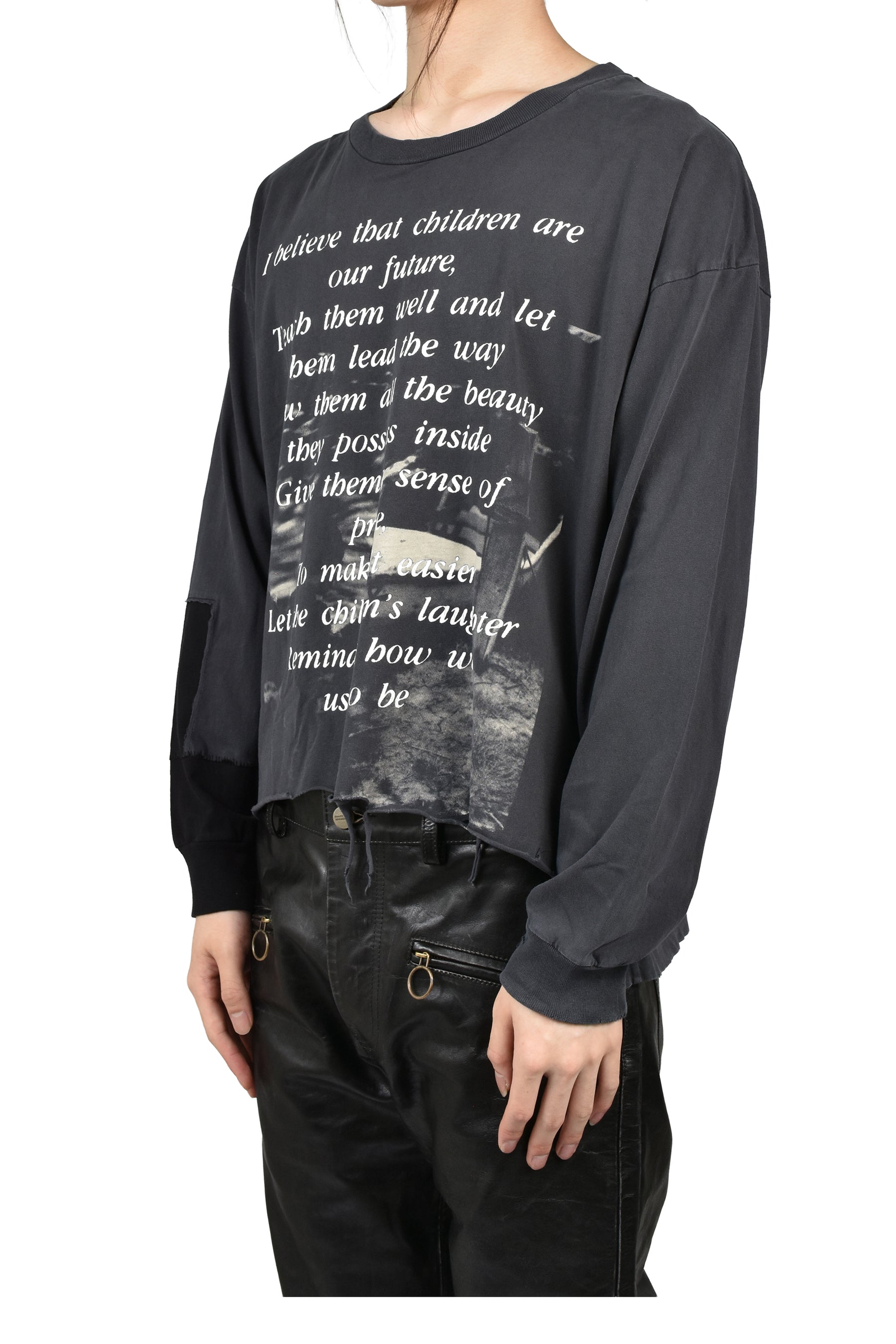 THE GREATEST LOVE OF ALL LS T-SHIRT / THRASHED BLK