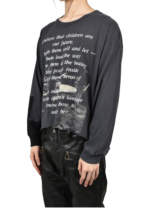 THE GREATEST LOVE OF ALL LS T-SHIRT / THRASHED BLK