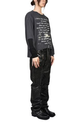 THE GREATEST LOVE OF ALL LS T-SHIRT / THRASHED BLK