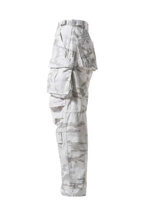 WHITE CAMO CARGO PANTS / WHT CAMO