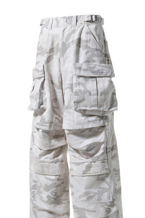 WHITE CAMO CARGO PANTS / WHT CAMO