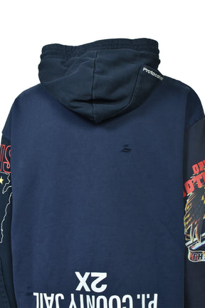 UPSIDE DOWN ZIP HOODIE (EXCLUSIVE) / NVY 