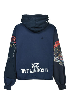 UPSIDE DOWN ZIP HOODIE (EXCLUSIVE) / NVY 