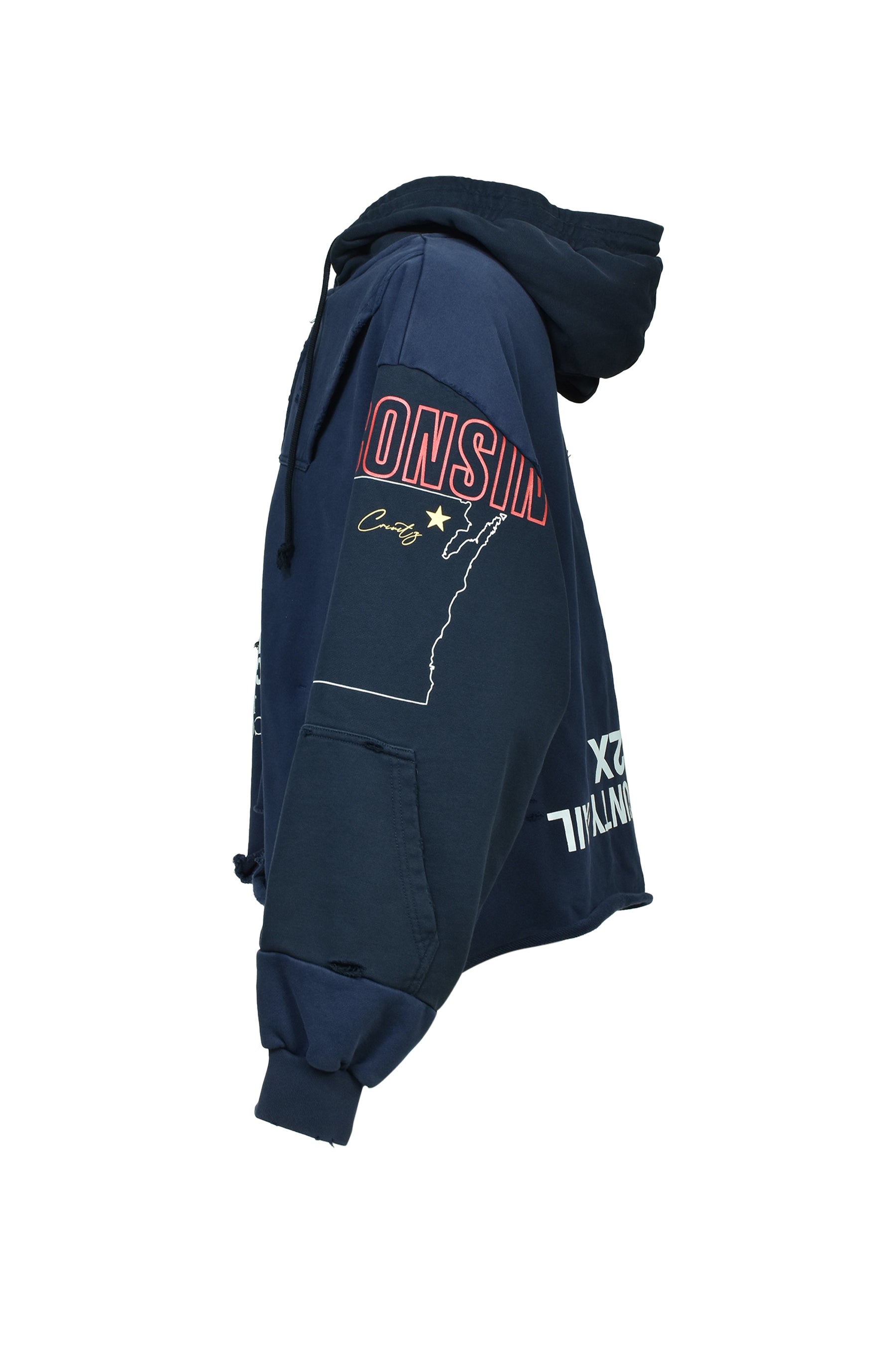 UPSIDE DOWN ZIP HOODIE (EXCLUSIVE) / NVY 