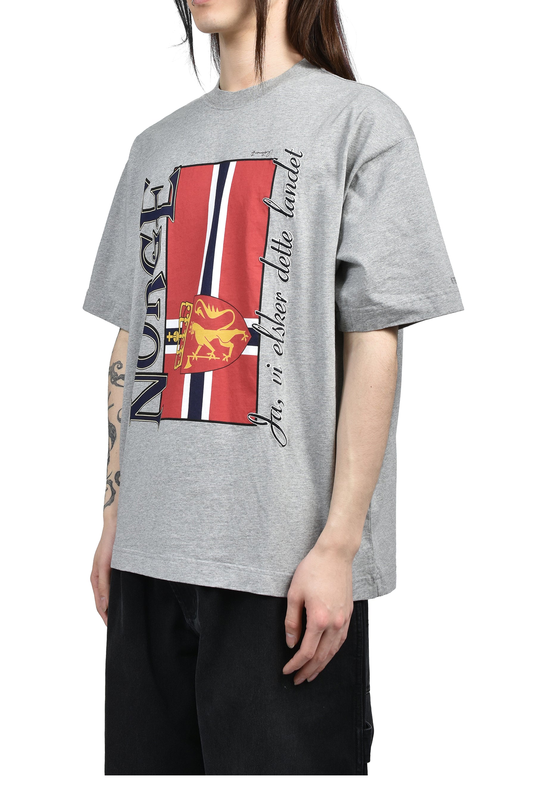 VETEMENTS NORWAY TOURIST T-SHRIT / GRY MELANGE
