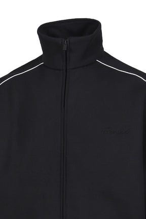 ESSENTIALS FW25 MODERN FIT FLEECE TRACK JACKET / JET BLK/CLOUD