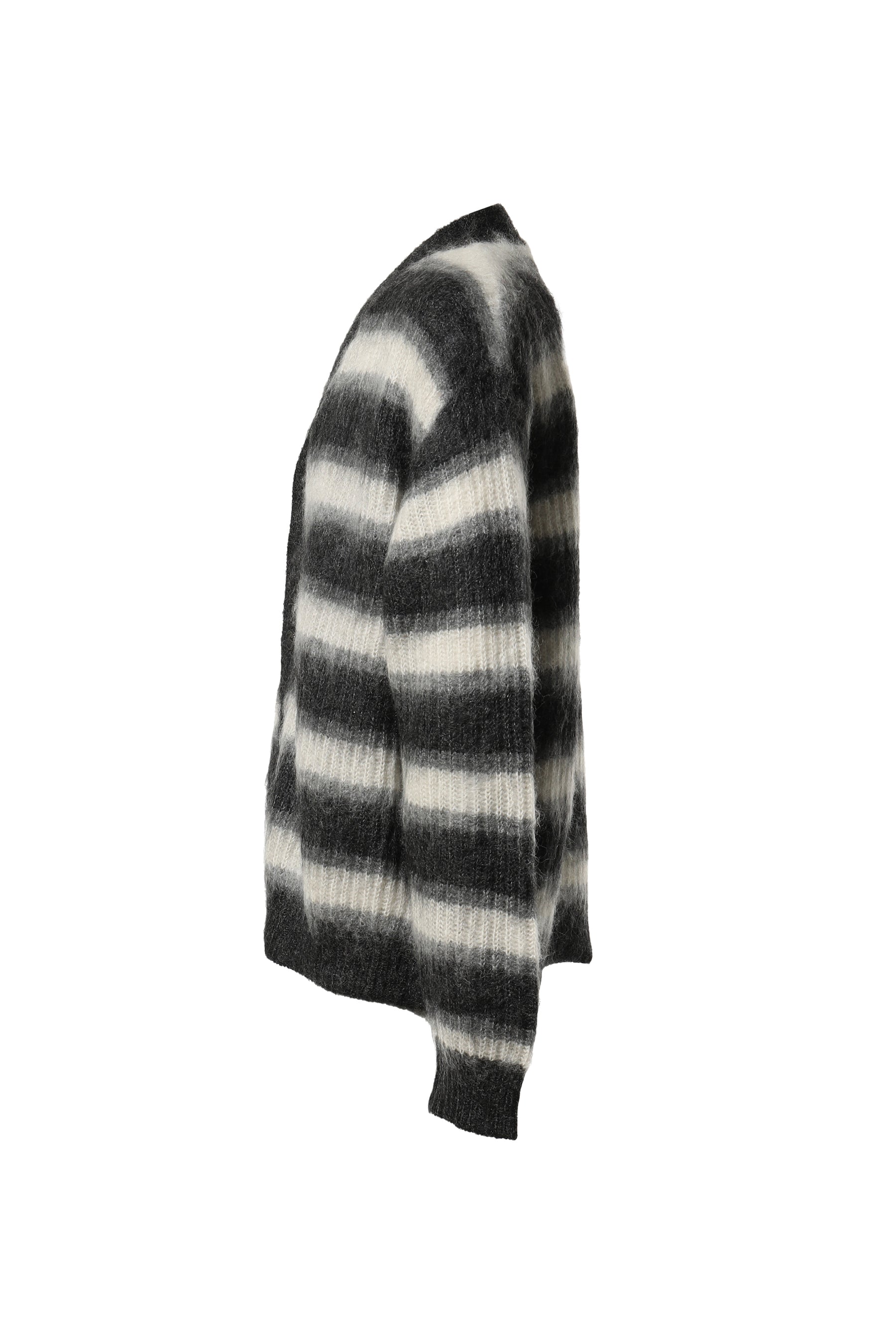 Fur Sweater - Black & White Knitted Rex Cardigan