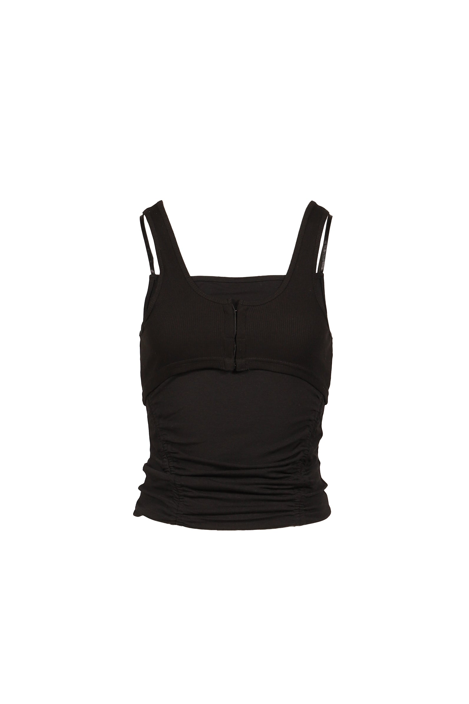 DOUBLE LAYER SLEEVELESS / BLK