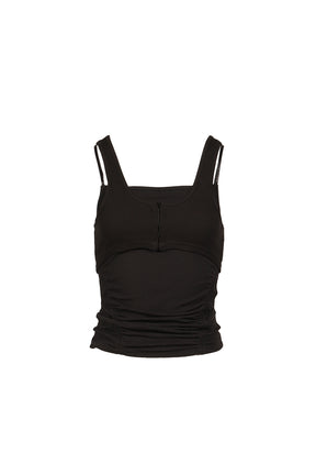 DOUBLE LAYER SLEEVELESS / BLK
