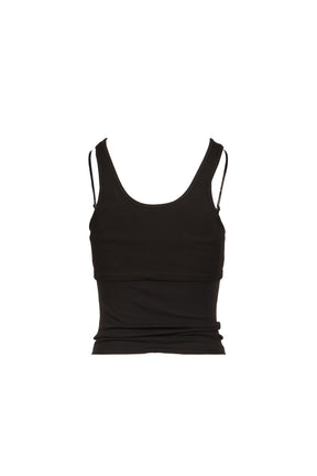 DOUBLE LAYER SLEEVELESS / BLK