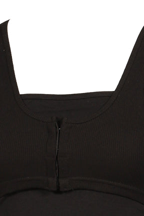DOUBLE LAYER SLEEVELESS / BLK