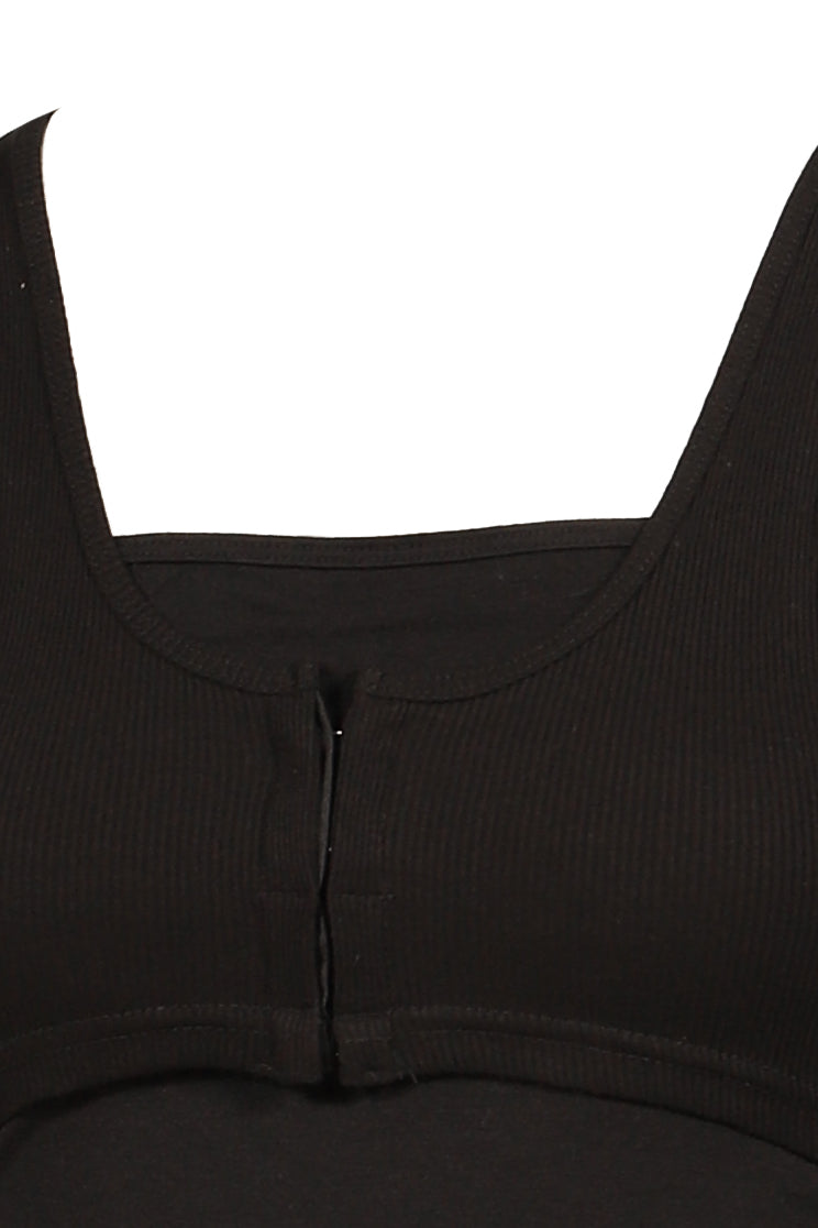 DOUBLE LAYER SLEEVELESS / BLK