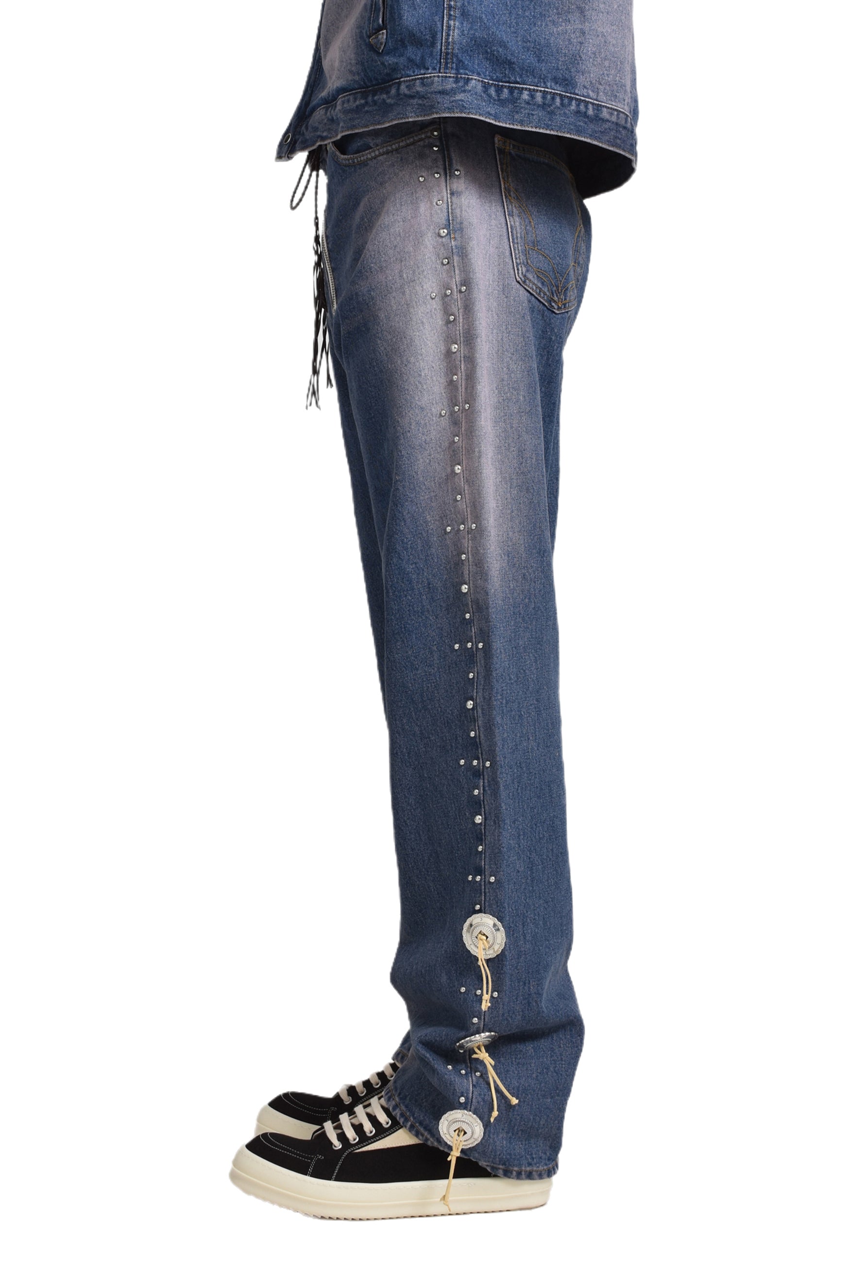 WESTERN STUDS DENIM PANTS / SKY IND