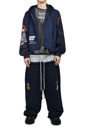 UPSIDE DOWN ZIP HOODIE (EXCLUSIVE) / NVY 