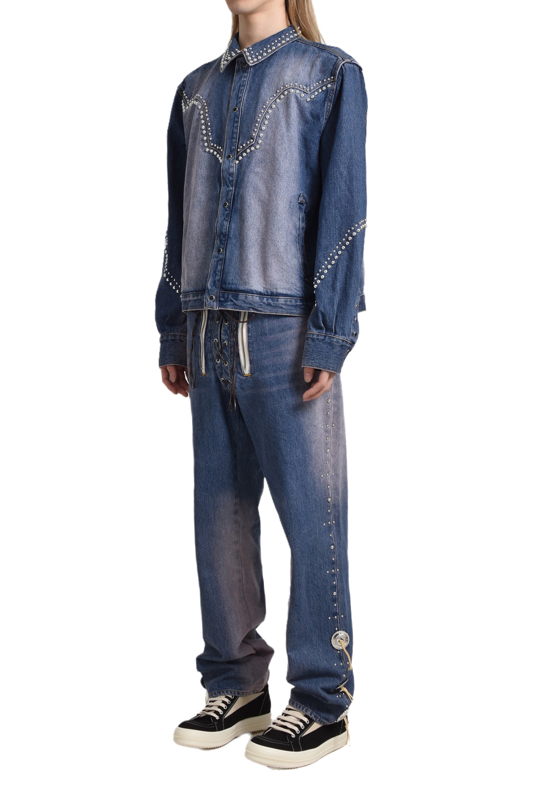 WESTERN STUDS DENIM PANTS / SKY IND