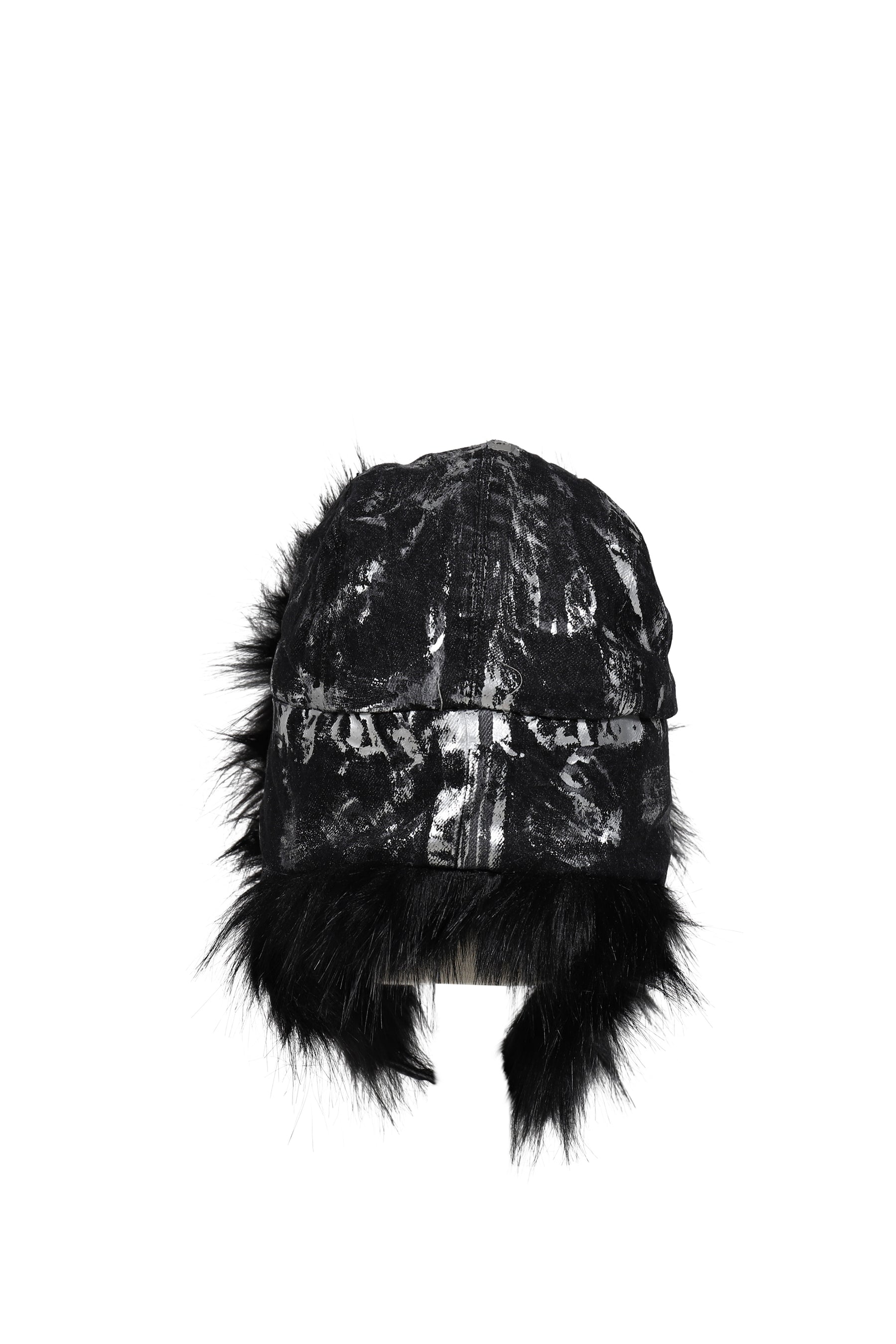 GUNMETAL DENIM TRAPPER HAT / BLK