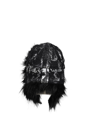 GUNMETAL DENIM TRAPPER HAT / BLK