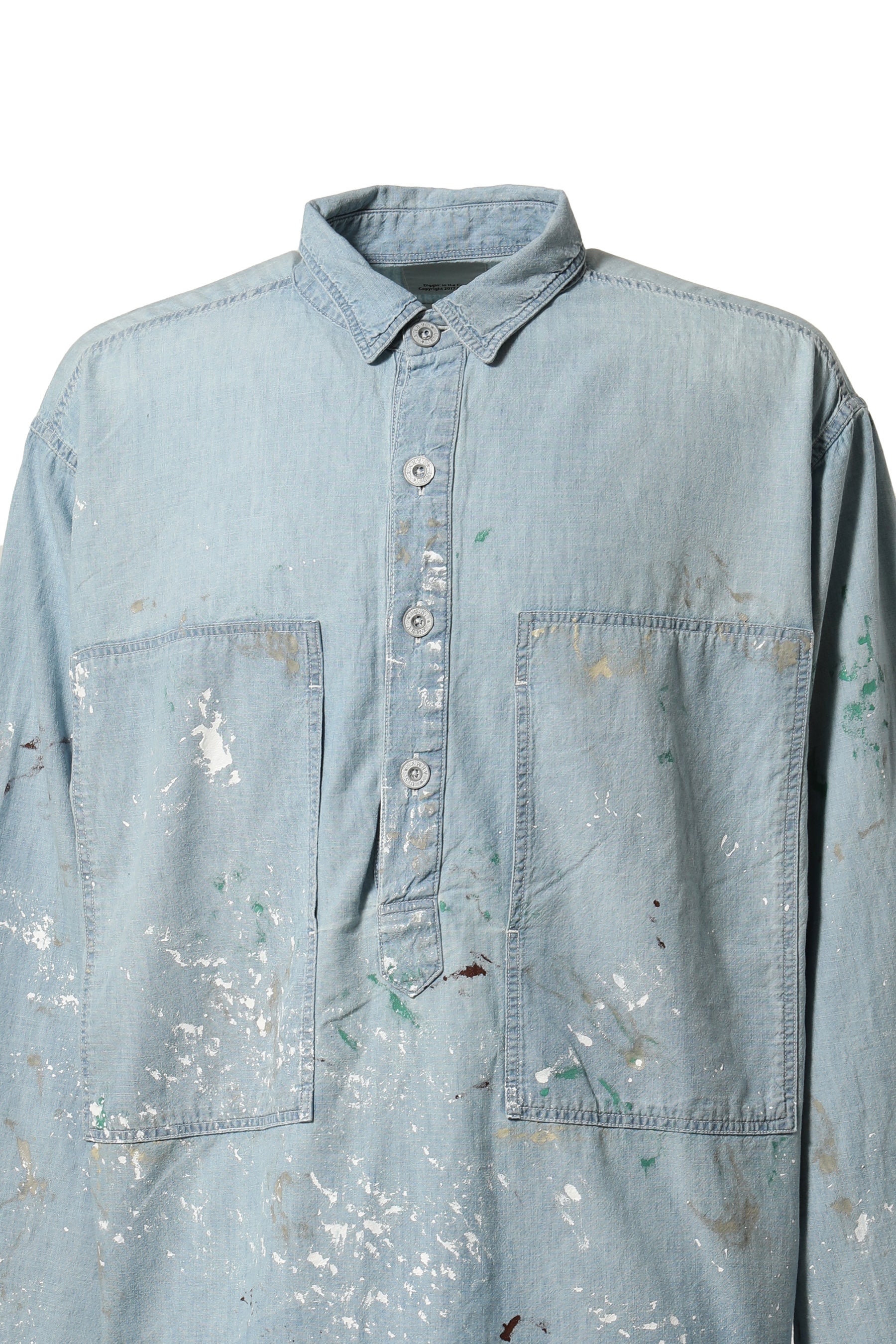 BOW WOW FW23 US ARMY P/O CHAMBRAY SHIRTS PAINTED / INDIGO PAINTED