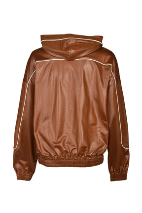 PIPING COATING HALF ZIP HOODIE / BRW